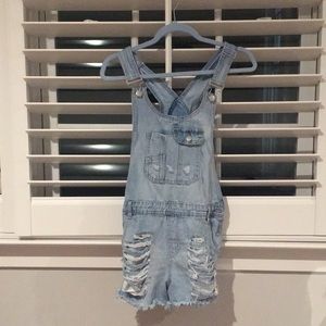 Rue 21 distressed overalls